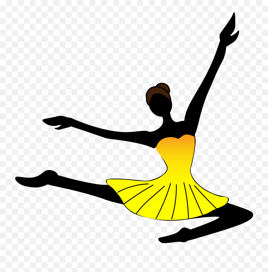 Black Contemporary Dancing Girl Clipart Png Transparent - Contemporary Dance Cartoon Emoji,Dancer Emoji