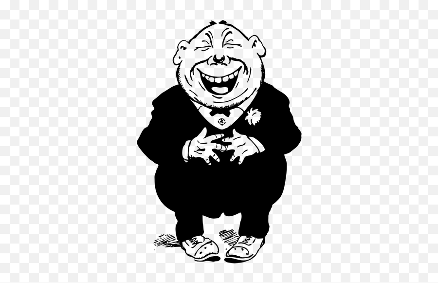 Vector Drawing Of Fat Man Laughing - Png Laughing Clip Art Emoji,Easter Emoji