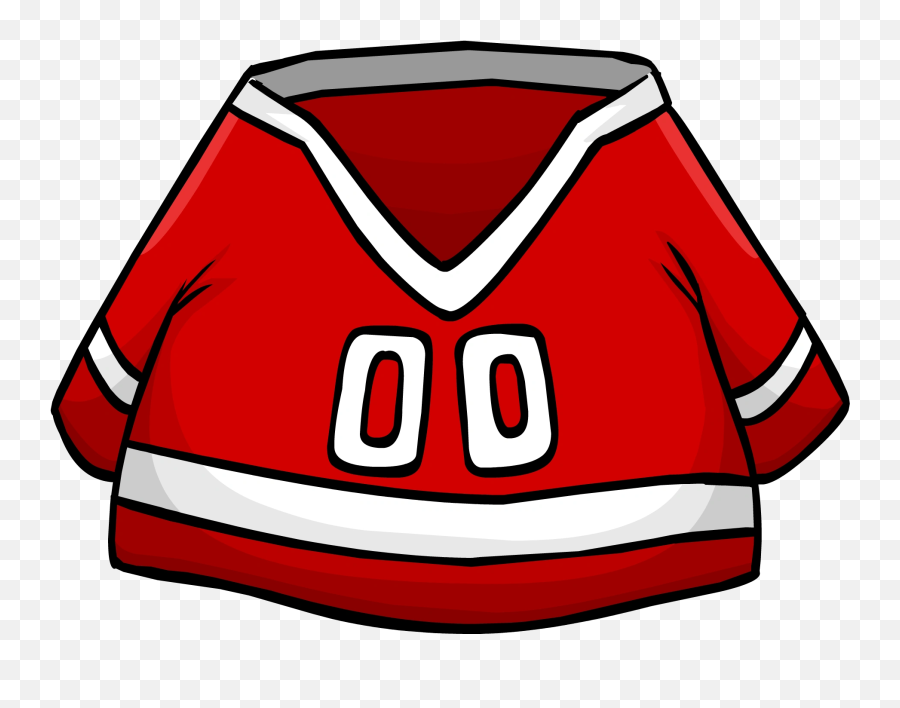 Red Hockey Jersey Club Penguin Wiki Fandom - Long Sleeve Emoji,Hockey Emojis