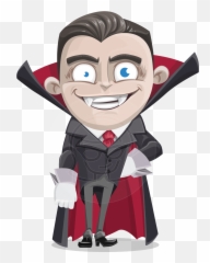 A Vampire Kid Cartoon Character - Slicked Back Hair Emoji