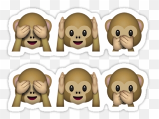 See No Evil Hear No Evil Speak No Evil Emoji Stickers - Three Monkeys Of Gandhiji,See No Evil Emoji
