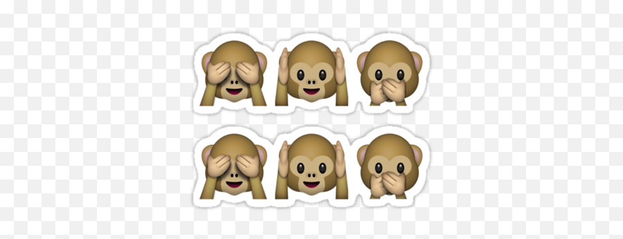 See No Evil Hear No Evil Speak No Evil Emoji Stickers - Three Monkeys Of Gandhiji,See No Evil Emoji