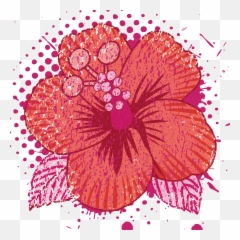 Emoji - Halftone Round,Hibiscus Emoji