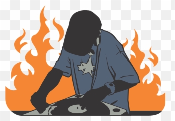 Deejay Fire Orange - Hip Hop Dj Rap Emoji