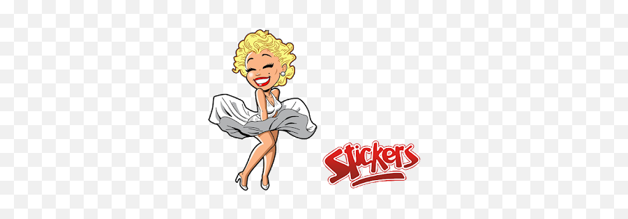 Marilyn Monroe Stickers Para Whatsapp - Marilyn Monroe Caricature Drawing Emoji,Emoticonos Para Whatsapp
