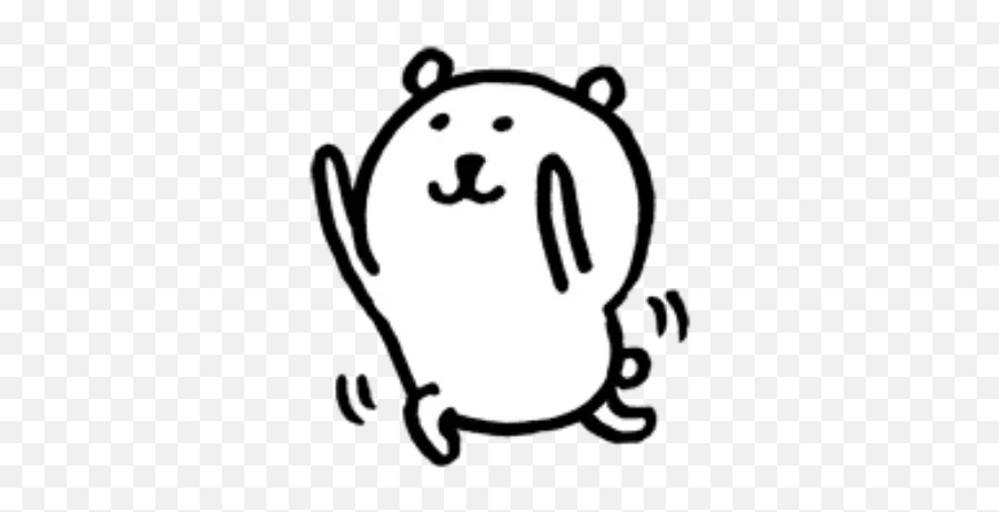 W Bear Emoji 2 Whatsapp Stickers - Cartoon,Black Bear Emoji