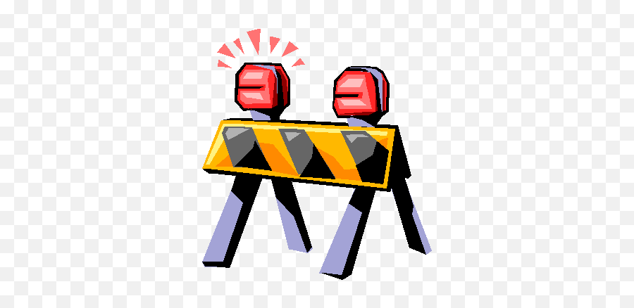 Caution Clipart Barricade Caution - Road Block Clip Art Emoji,Traffic Light Caution Sign Emoji