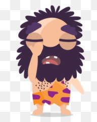 Cave Man Emoticon Emoji Sticker Tired Free Icon Of The - On Beach