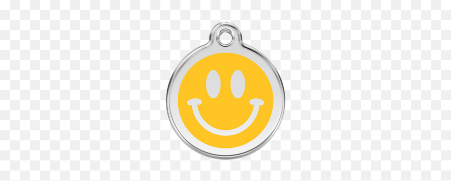 Red Dingo Dog Tag Smiley Face Yellow - Dog Id Tag Emoji,Small Emoticon