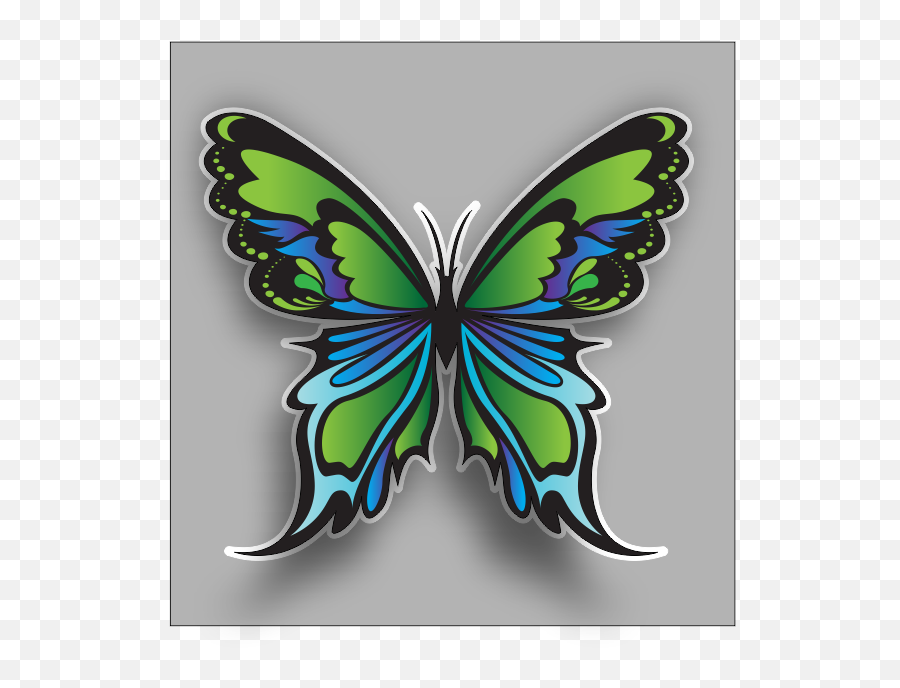Green Blue Butterfly Sticker Decal - Decal Emoji,Blue Butterfly Emoji
