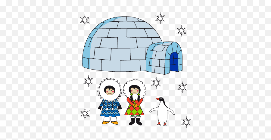 Eskimo Scene Sticker - Igloo Enfant Emoji,Igloo Emoji