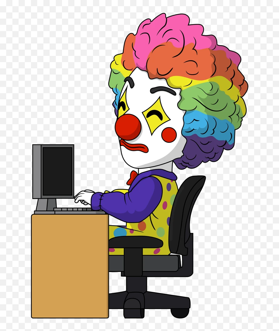 Clown Meme - Clown On Computer Clipart Emoji,Clown Emoji Meme