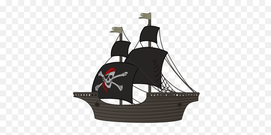 Free Dark Pirate Ship Clip Art - Pirate Ship Clipart Png Emoji,Pirate Ship Emoji