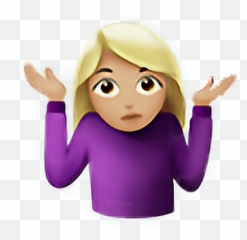 Sholdershrug Emoji Blondefreetoedit - Transparent Background Shrug
