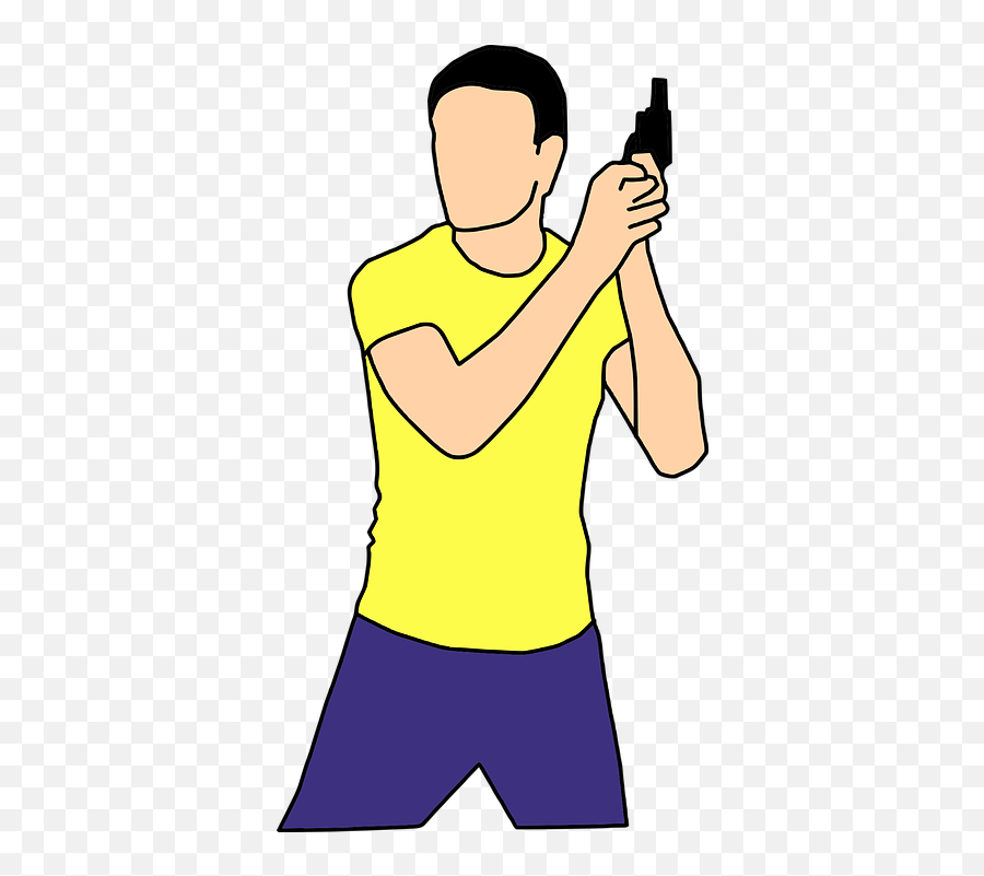 Action Gun Man - Cartoon Man Holding Gun Emoji,Android Gun Emoji