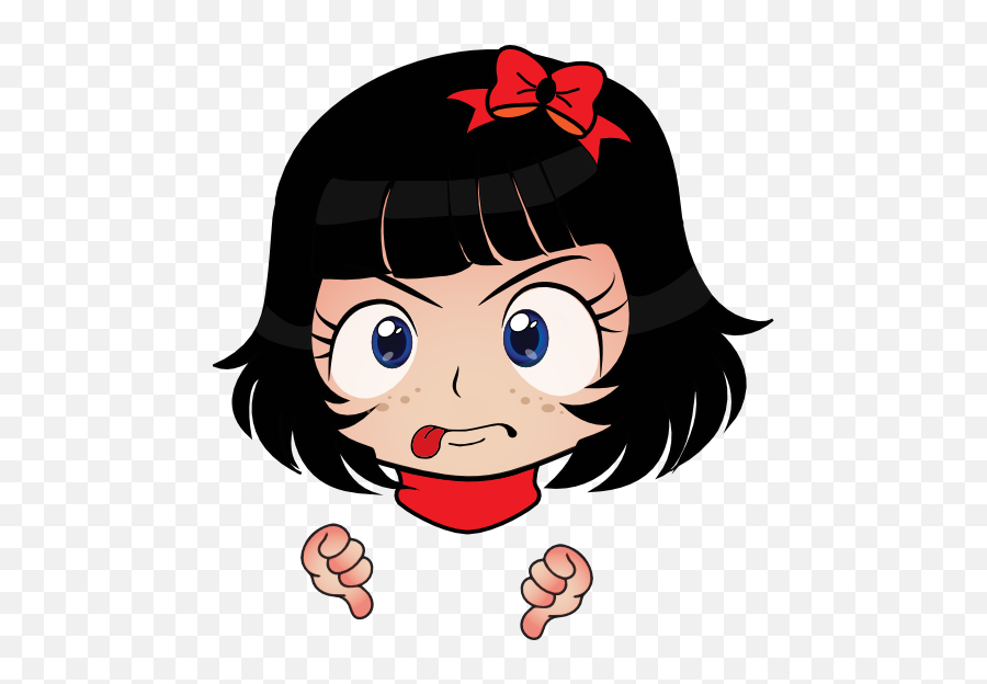 Thumbs Down Girl Manga Smiley Emoticon - Thumbs Down Clip Arts Emoji,Emoticon Thumbs Down