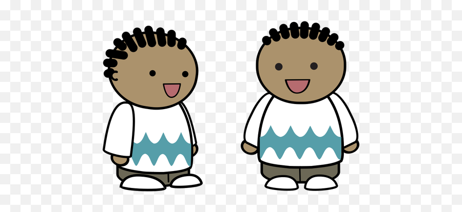 Vector Drawing Of Cornrows Characters - Cartoon Characters With Cornrows Emoji,Blank Face Emoticon