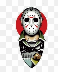 Jason Movies Villans - Voorhees Mask Tattoo Emoji