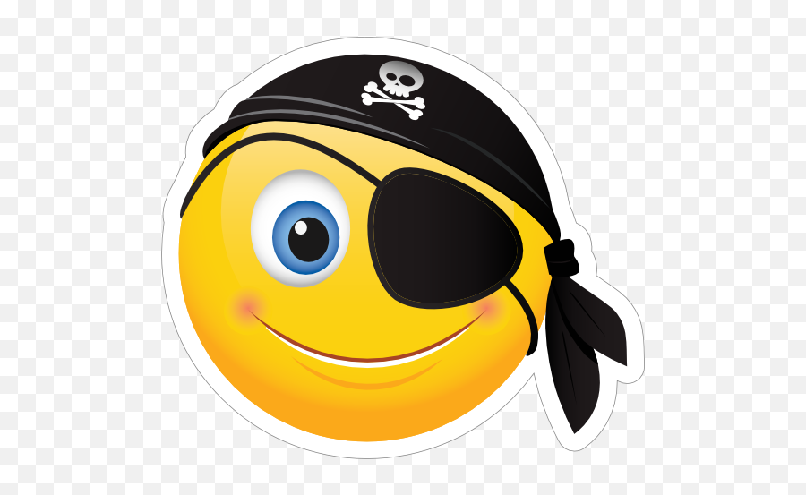 Cute Pirate Emoji Sticker - Pirate Eye Patch Emoji,Prison Emoji