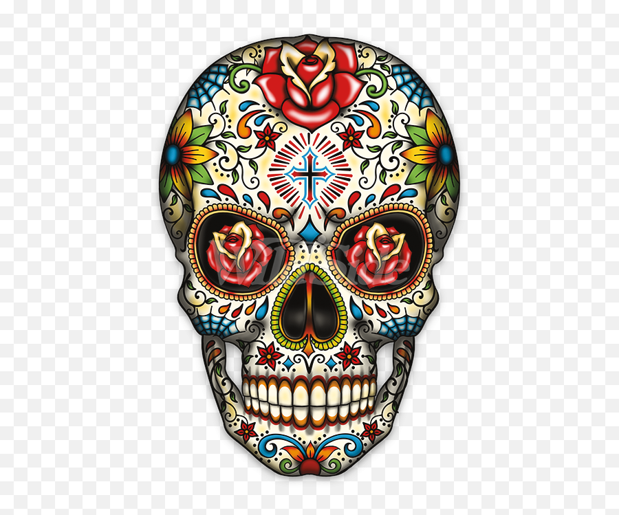 Day Of The Dead Skull Toddler - Sugar Skull With Roses Calaveras Del Dia De Muertos Emoji,Skull Emoji Transparent