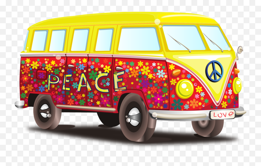 Download Hd Hippie Clipart Transparent - Peace And Love Car Emoji,Vw Emoji