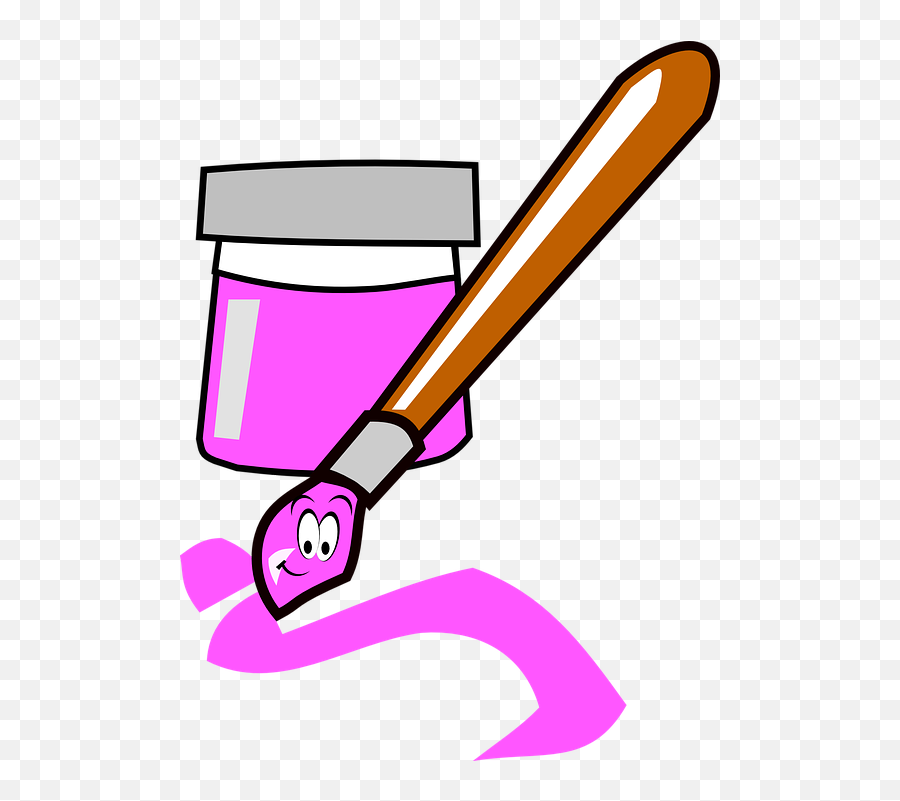 Paintbrush Paint Brush - Cartoon Paint Brush N Emoji,Paint Bucket Emoji