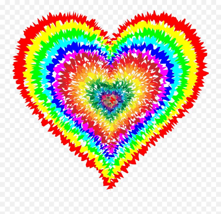 Tie Dye Heart Colorful Prismatic - Tie Dye Clip Art Emoji,Tie Dye Emoji