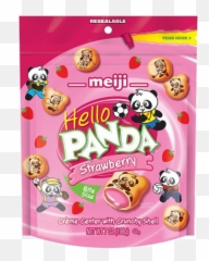 Meiji Hello Panda Strawberry Biscuits 198g - Kingdom of Sweets Pandas Emoji