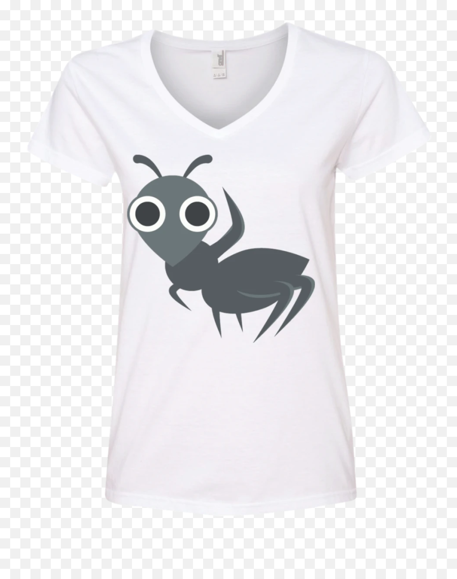 Waving Ant Emoji Ladies V - Formiga T Shirt,Ant Emoji
