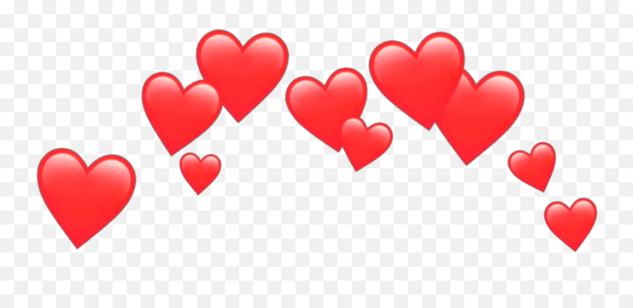 Red Redemoji Red Heart Heart Hearts Emoji Emojis Sticke - Transparent Heart Crown Png,Emoji Hearts