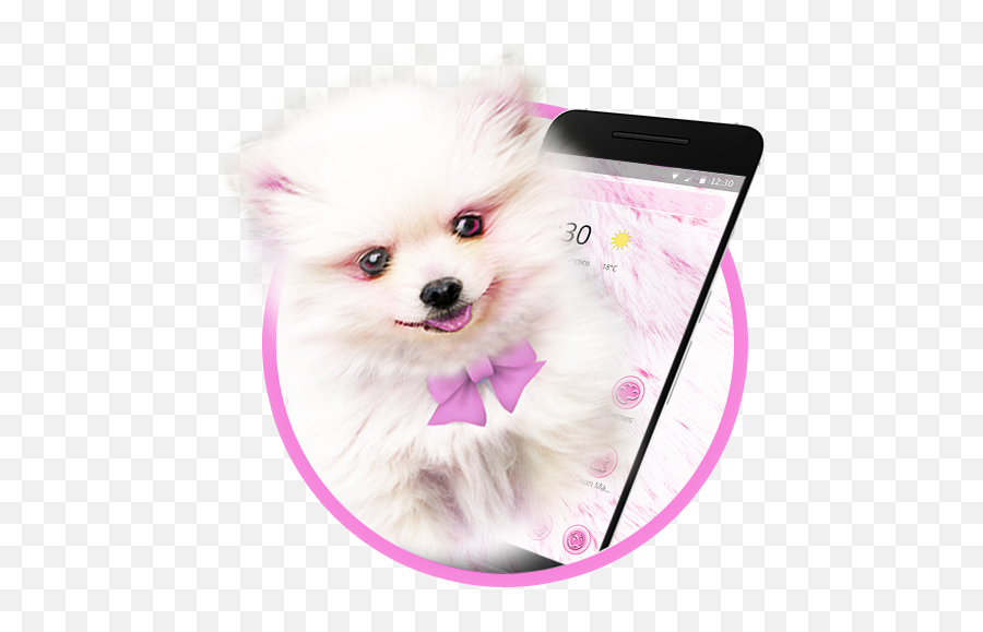 Pink Cute Puppy Dog Theme - Pomeranian Emoji,Dog Emojis For Android