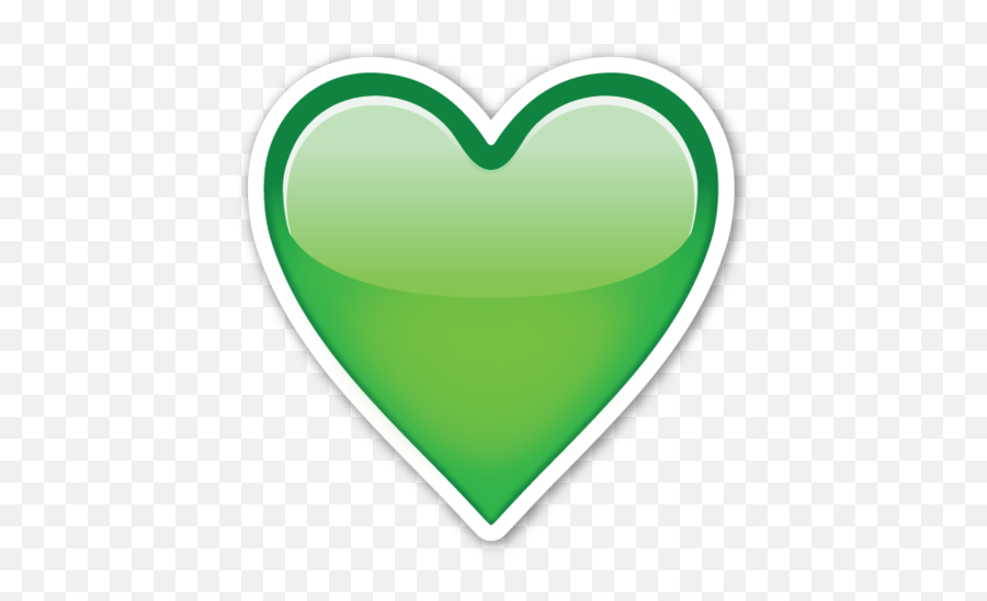 Green Heart - Heart With White Border Emoji,Green Emoji