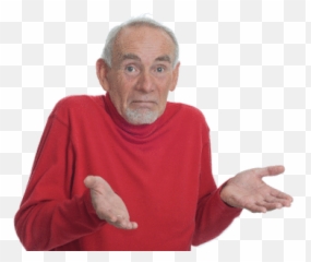 Shrug Emoji Old Man Transparent Png - Shrugging Old Man Meme,Shrug Emoji