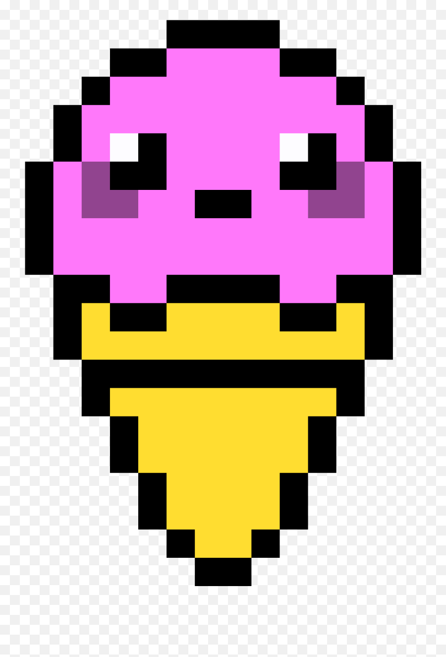 Kawaii Ice - Pixel Art Easy Cute Emoji,Ice Cream Emoticon