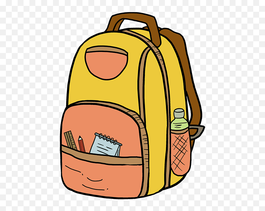How To Draw A Backpack - Backpack Drawing Transparent Emoji,Emoji Bookbag