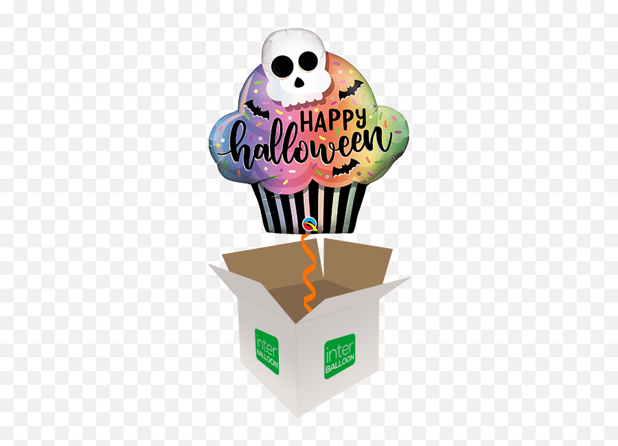 Halloween Helium Balloons Delivered In The Uk By Interballoon - Happy Halloween Cupcake Emoji,Spooky Emoji