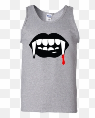 Black Vampire Fangs Halloween Tank Top Emoji