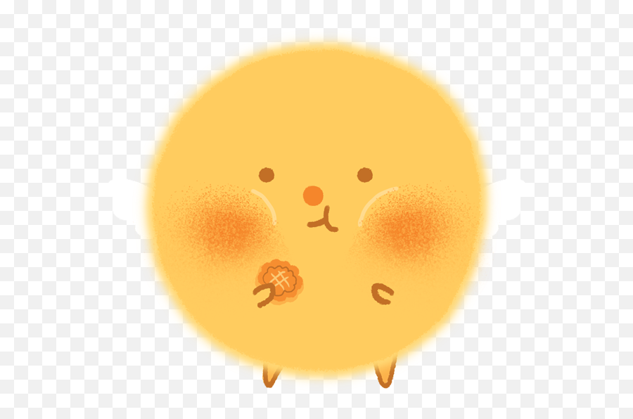 Cute Happy Eating Mooncake Sticker By Lemon Tea - Happy Emoji,Mooncake Emoji