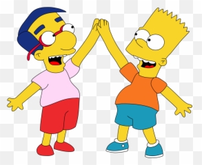 Hi Clipart 5 Picture - Bart Simpson And Milhouse Emoji
