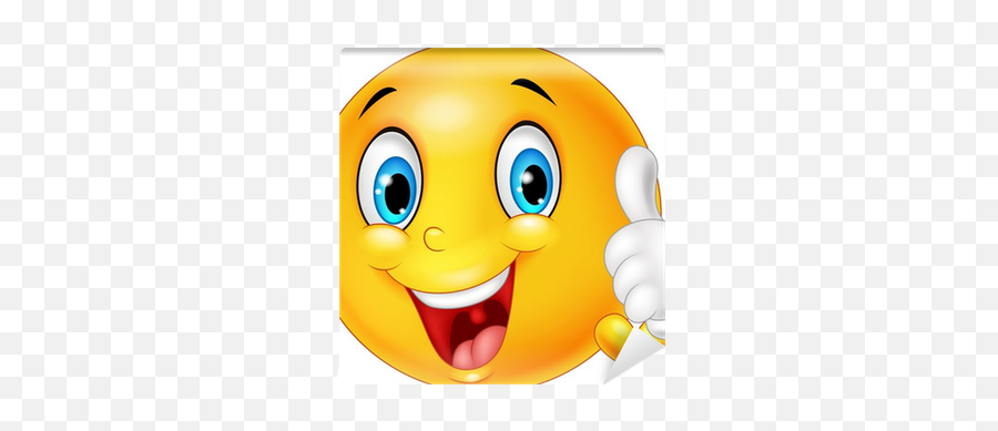Happy Emoticon Giving Thumb Up Isolated - Emoji Para O Perfil Do Whatsapp,Thumb Up Emoticon