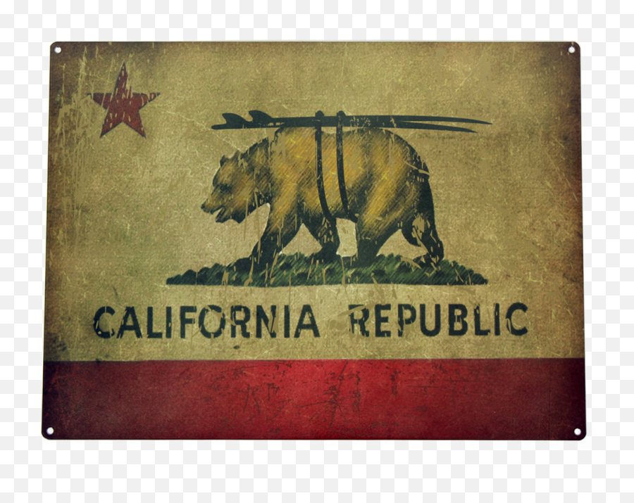 Vector California Bear Flag Picture - California State Flag Nylon Emoji,California State Flag Emoji
