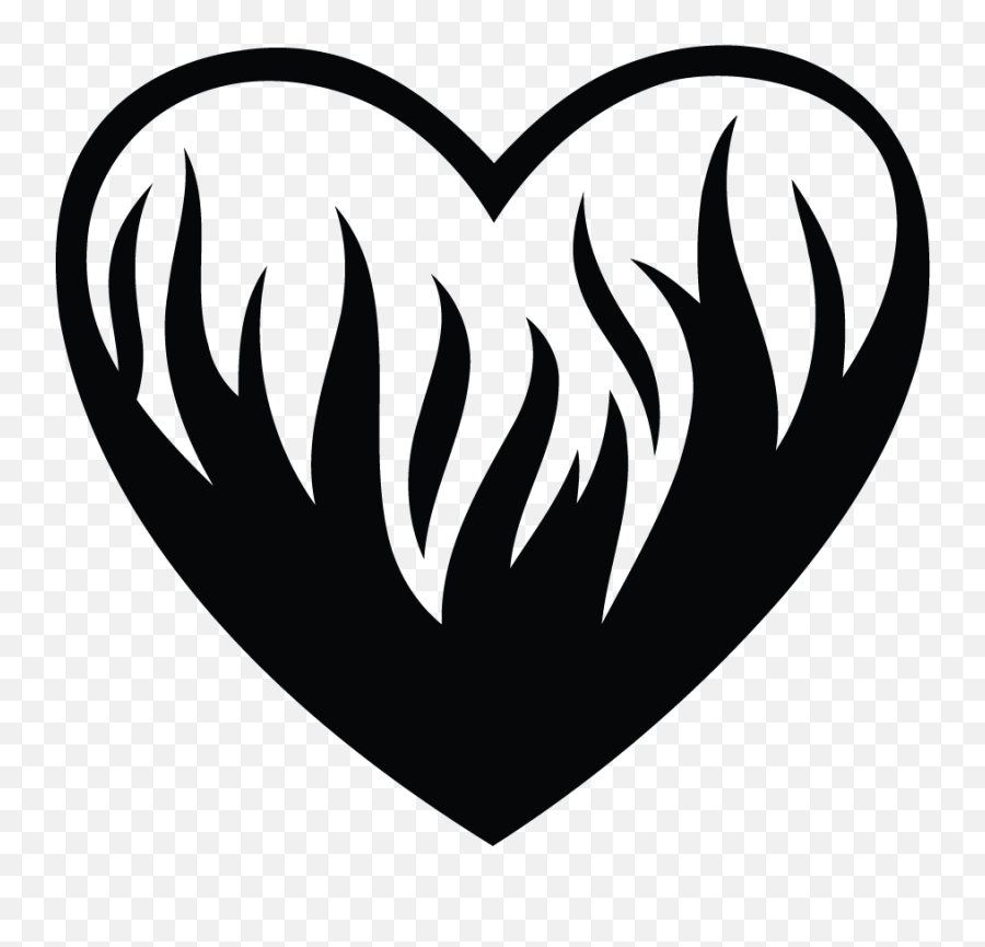 Download Heart Flames Love Webcore Angelcore Goth Gothic - Heart Flames Tattoo Black Emoji,Goth Emoji