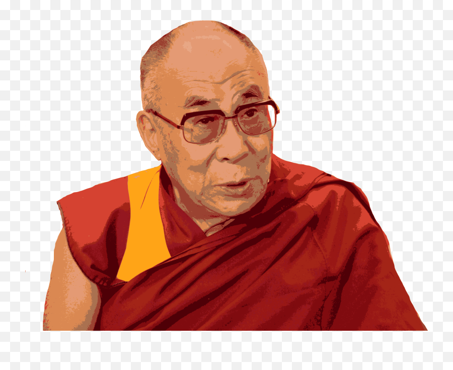 Dalai Lama Vector Clipart Image - Dalai Lama Clip Art Emoji,Hand Chin Emoji