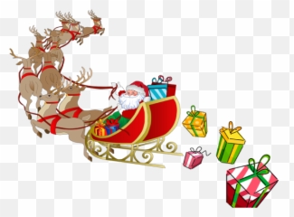 Santa Claus Reindeer Sled Clip Art - Christmas Santa Sleigh Clipart Emoji,Santa Sleigh Emoji
