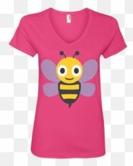 Bee Emoji Ladiesu0027 V - Neck Tshirt U2013 That Merch Store,Honey Bee Emoji