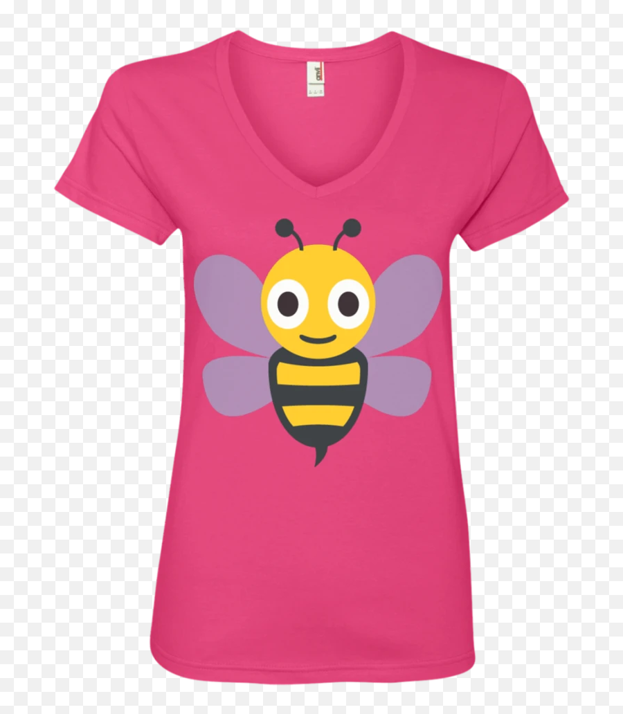 Bee Emoji Ladiesu0027 V - Neck Tshirt U2013 That Merch Store,Honey Bee Emoji
