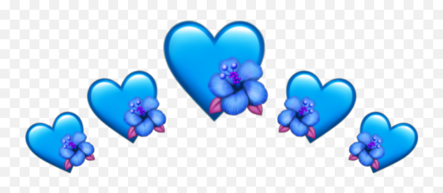 Blue Purple Flowers Sticker - Girly Emoji,Blue Flower Emoji