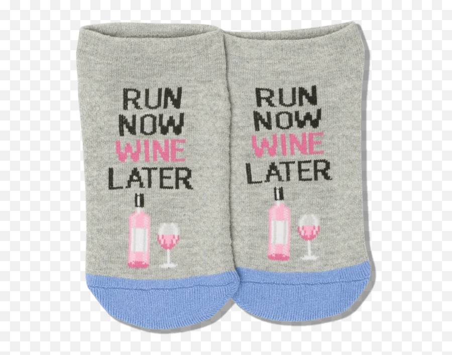 Womens Run Now Wine Later Ankle Socks - Sock Emoji,Pothead Emoji