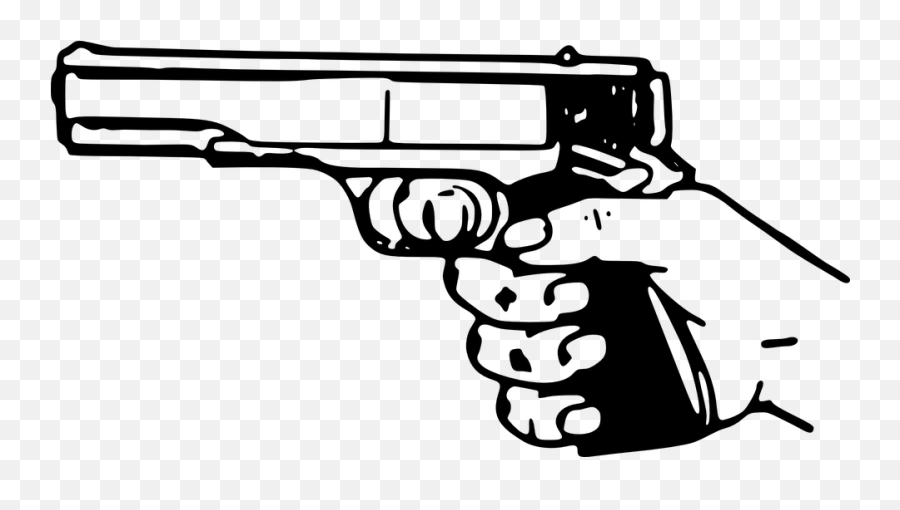 Gun Pistol Weapon - Shooting A Gun Drawing Emoji,Gun And Star Emoji