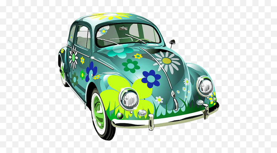 Blue Flower Vw Bug - Vw Bug Png Emoji,Vw Emoji